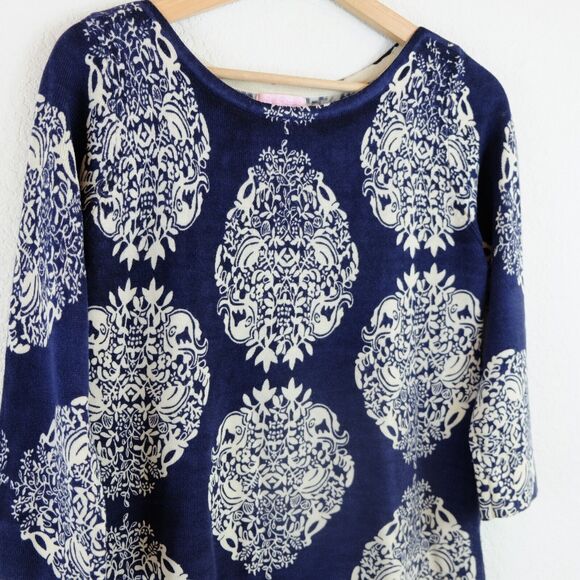 Lilly‎ Pulitzer Sweater Women Sz S Blue Knit Merino Wool Paisley Business Casual - Picture 3 of 12